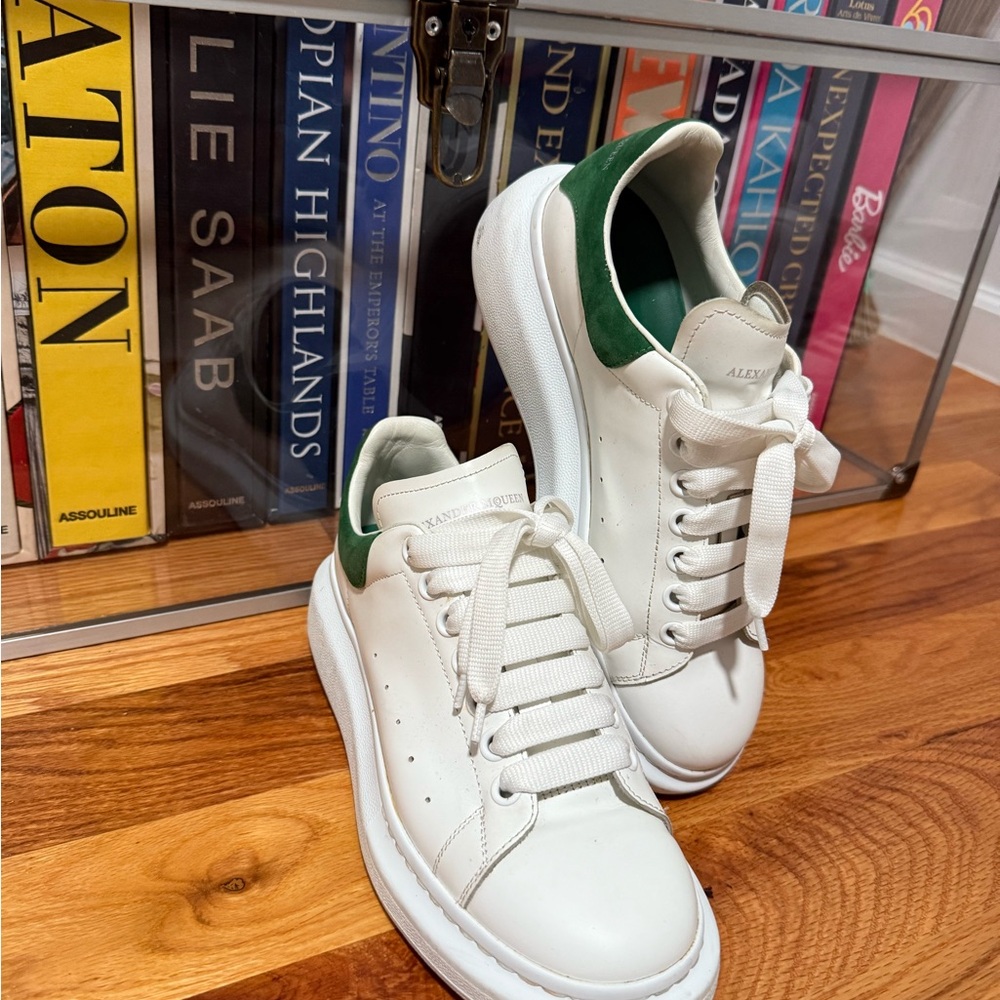 Alexander McQueen White and Green Men's Sneakers